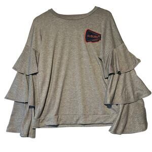 Auburn Kickoff Couture Women's S Pullover Sweatshirt Ruffle Sleeves Collegiate